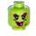 LEGO Lime Wacky Witch Head (Recessed Solid Stud) (3626)