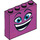 LEGO Magenta Stein 1 x 4 x 3 mit Smiling Gesicht (49311 / 52096)