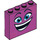 LEGO Magenta Steen 1 x 4 x 3 met Smiling Gezicht (49311 / 52096)