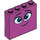 LEGO Magenta Klods 1 x 4 x 3 med Smiling Ansigt (49311 / 52098)