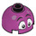 LEGO Magenta Brick 2 x 2 Round with Dome Top with Face with Raised Eyebrows (with Axle Holder) (18841 / 92144)