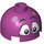 LEGO Magenta Brick 2 x 2 Round with Dome Top with Face with Raised Eyebrows (with Axle Holder) (18841 / 92144)