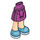 LEGO Magenta Hüfte mit Basic Gebogen Skirt mit Medium Azure Shoes mit dickem Scharnier (35614 / 100957)