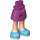 LEGO Magenta Hip with Basic Curved Skirt with Medium Azure Shoes with Thick Hinge (35614 / 100957)