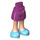 LEGO Magenta Hüfte mit Basic Gebogen Skirt mit Medium Azure Shoes mit dünnem Scharnier (100957)