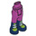 LEGO Magenta Hip with Pants with Dark Blue and Lime Boots (16925 / 35573)