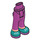 LEGO Magenta Cadera con Pants con Turquesa oscuro Shoes y Blanco Laces (35642)