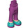 LEGO Magenta Hanche avec Pants avec Turquoise Foncé Shoes et Blanc Laces (35642)