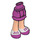 LEGO Magenta Hip with Short Double Layered Skirt with White Shoes with Magenta Laces and Soles (23898 / 92818)