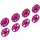 LEGO Magenta Nabe Caps (5 und 10 Speichen) (18978)