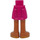 LEGO Magenta Minidoll Hip with Curved Skirt with Gold Sandals (Thick Hinge) (35614)