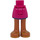 LEGO Magenta Minidoll Hip with Curved Skirt with Gold Sandals (Thick Hinge) (35614)