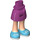 LEGO Magenta Minidoll Hip with Curved Skirt with Medium Azure Shoes (Thick Hinge) (35614 / 100957)