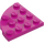 LEGO Magenta Plate 4 x 4 Rund Hjørne (30565)