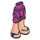 LEGO Magenta Falda con Lado Wrinkles con y Negro Sandals (11407)