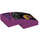 LEGO Magenta Slope 1 x 2 Curved with Purple and Eye Left (11477 / 66052)