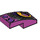 LEGO Magenta Helling 1 x 2 Gebogen met Purple en Eye Rechtsaf (11477 / 66051)