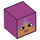 LEGO Magenta Square Minifigure Head with Huntress Face (19729 / 76984)