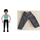 LEGO Male Belville Father mit Schwarz Beine und Haar, Argyle vest (Lime und Turquoise)