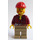 LEGO Mannelijk Donkerrood Shirt met Rood Helm Minifiguur