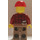 LEGO Mannelijk Donkerrood Shirt met Rood Helm Minifiguur