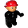 LEGO Hombre Bombero con Rojo Casco Figura Duplo