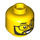 LEGO Male Head with Black Beard, Wide Grin and Glasses (Recessed Solid Stud) (3626 / 101365)