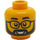 LEGO Male Head with Black Beard, Wide Grin and Glasses (Recessed Solid Stud) (3626 / 101365)