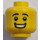 LEGO Mannelijk Hoofd met Zwart Eyebrows en Breed Grijns (Verzonken solide nop) (3626 / 26881)