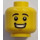 LEGO Male Hoofd met Zwart Eyebrows en Breed Grijns (Verzonken Solid Stud) (3626 / 26881)