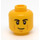 LEGO Männlich Kopf mit Schwarz Eyebrows, Cheek und Chin Lines und Lopsided Smile (Vertiefte feste Noppen) (3626 / 65642)