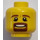 LEGO Male Head with Brown Squared Beard, Open Mouth with Teeth and White Pupils Pattern (Recessed Solid Stud) (3626 / 12784)