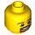 LEGO Male Head with Brown Squared Beard, Open Mouth with Teeth and White Pupils Pattern (Recessed Solid Stud) (3626 / 12784)