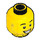 LEGO Male Hoofd met Stubble en Breed Grijns (Verzonken Solid Stud) (3626 / 38344)