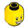 LEGO Male Head with Thin Moustache and Wide Mouth Pattern (Recessed Solid Stud) (3626 / 18178)