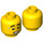 LEGO Male Head with Three Sweat Drops, Thick Eyebrows and Clenched Grin (Recessed Solid Stud) (3626 / 98261)