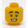 LEGO Male Head with Three Sweat Drops, Thick Eyebrows and Clenched Grin (Recessed Solid Stud) (3626 / 98261)