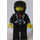 LEGO Male Leather Jacket met Zippers Zwart Helm, Zwart Visor- Town minifiguur