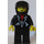 LEGO Male Leather Jacket with Zippers Black Helmet, Black Visor- Town Minifigure