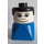 LEGO Muž na Modrá Základna s Černá Vlasy a Široký Smile Figurka Duplo