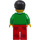 LEGO Männlich mit Schwarz Kurz Zerzaustes Haar, Stoppel Bart, Grün V-Neck Pullover, und Rot Beine Minifigur