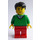 LEGO Male with Black Short Tousled Hair, Stubble Beard, Green V-Neck Sweater, and Red Legs Minifigure