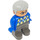 LEGO Male met Blauw Argyle Sweater en Grijs Haar