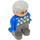 LEGO Male with Blue Argyle Sweater and Gray Hair