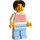 LEGO Mann med Rød Striped Topp Minifigur