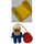 LEGO Male with white helmet, Yellow Drum Reel Holder, rope and reel