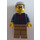 LEGO Mann im Dark Blau Plaid Button Hemd Minifigur