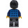 LEGO Muž v Dark Modrá Plaid Košile s Banán logo Minifigurka