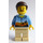 LEGO Man in Hawaiian Shirt with Dark Brown Hair Minifigure