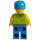 LEGO Man in Lime Shirt with Helmet Minifigure